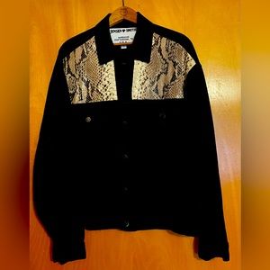 REAL SNAKE SKIN, BLACK JEAN JACKET